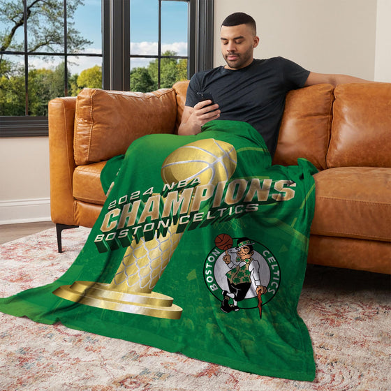 Northwest NBA Boston Celtics NBA Champions 2024 Silk Touch Throw Blanket, 50" x 60", Sovereign