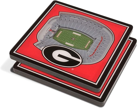 YouTheFan NCAA 3D StadiumView Coasters - Georgia Bulldogs - 757 Sports Collectibles