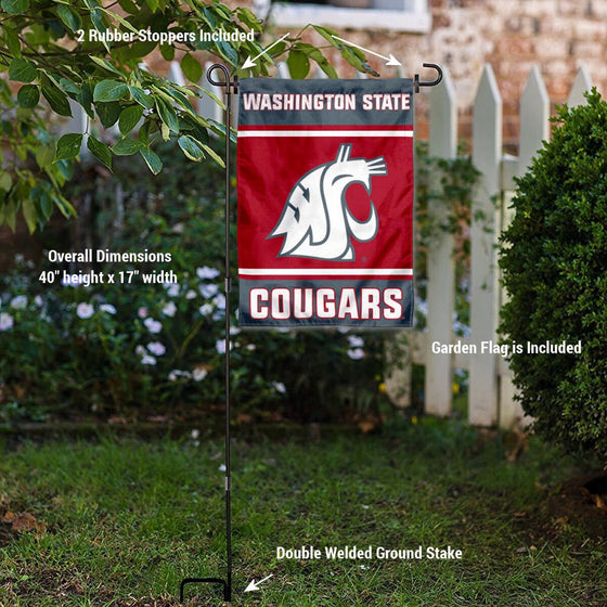 College Flags & Banners Co. Washington State Cougars Garden Flag with Stand Holder