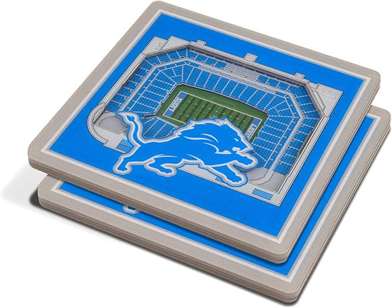 YouTheFan NFL Detroit Lions 3D StadiumView Coasters - Ford Field - 757 Sports Collectibles