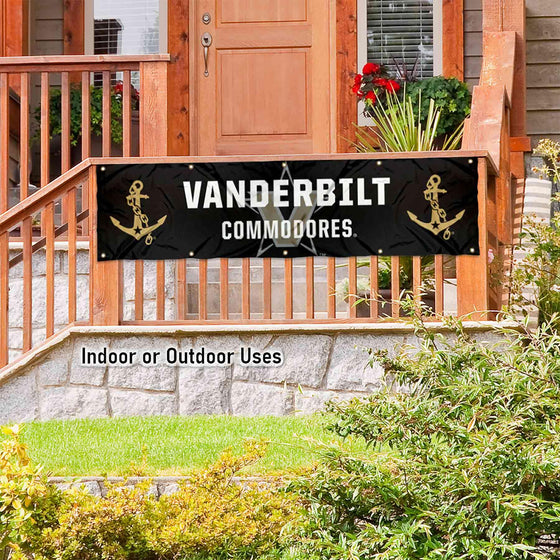 College Flags & Banners Co. Vanderbilt Commodores Large 2x8 Foot Banner