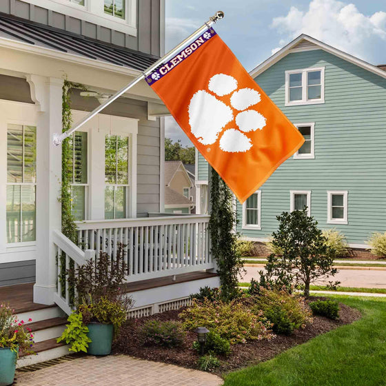 College Flags & Banners Co. Clemson Tigers Printed Header 3x5 Foot Banner Flag