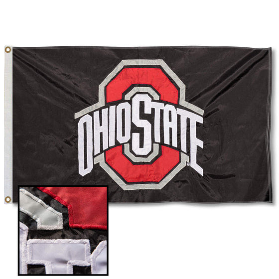 College Flags & Banners Co. Ohio State Buckeyes Embroidered and Stitched Nylon Flag