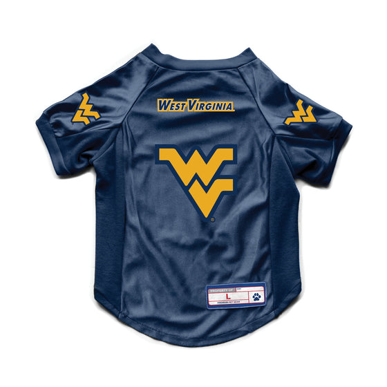 West Virginia Mountaineers Pet Jersey Stretch Size Big Dog - Special Order