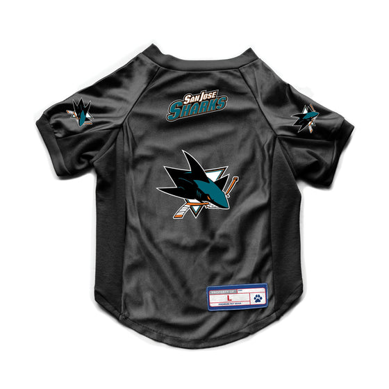 San Jose Sharks Pet Jersey Stretch Size Big Dog - Special Order