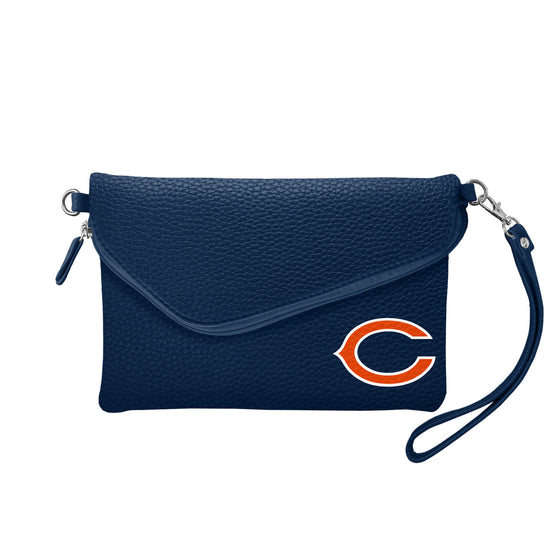 Chicago Bears Purse Pebble Fold Over Crossbody Navy - Special Order