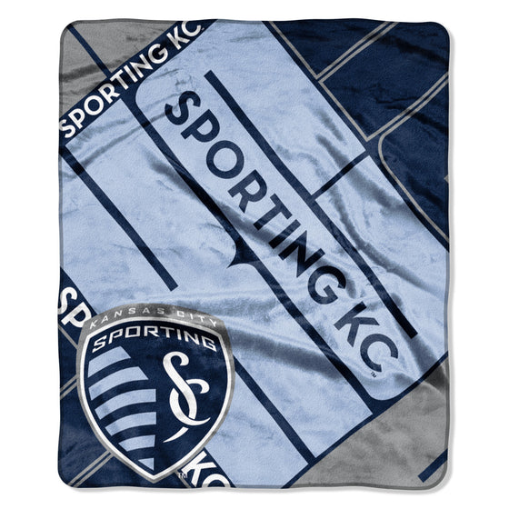 Sporting Kansas City Blanket 50x60 Raschel Scramble Design - Special Order