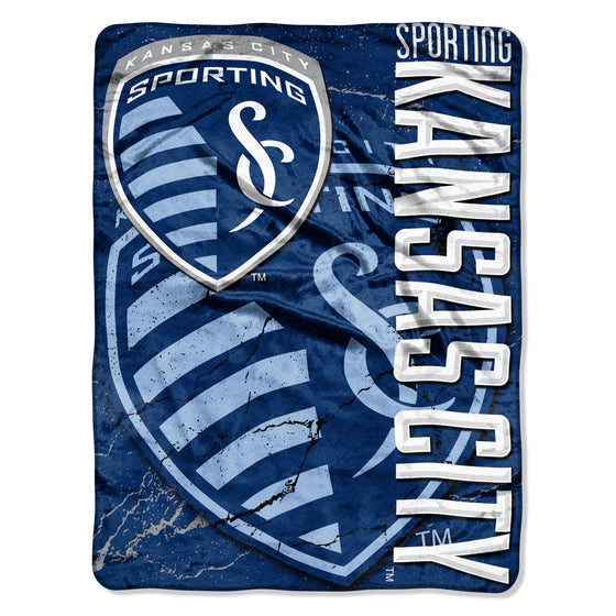 Sporting Kansas City Blanket 46x60 Micro Raschel Concrete Design Rolled - Special Order