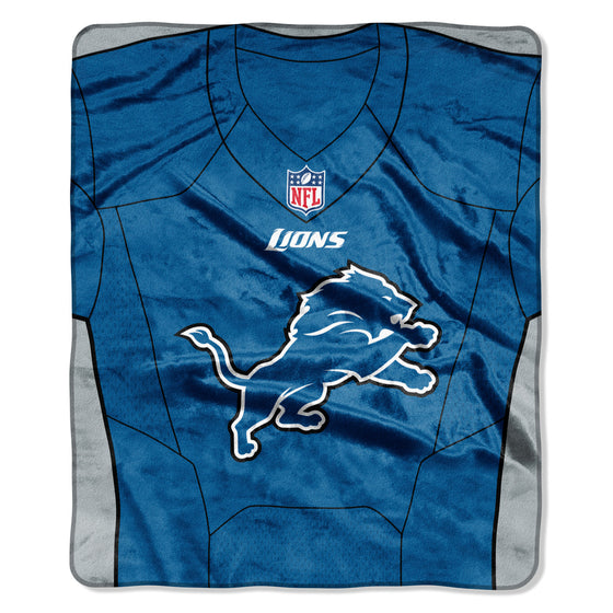 Detroit Lions Blanket 50x60 Raschel Jersey Design