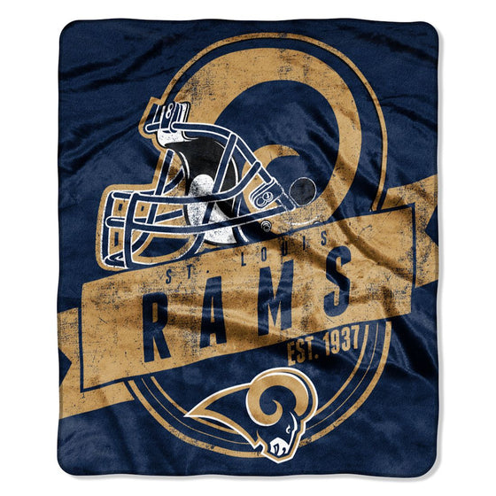 Los Angeles Rams Blanket 50x60 Raschel Grandstand Design St. Louis Throwback CO