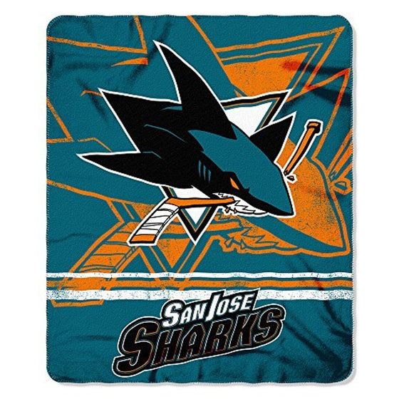 San Jose Sharks Blanket 50x60 Fleece Fade Away Design - Special Order