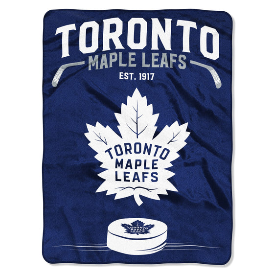 Toronto Maple Leafs Blanket 60x80 Raschel Inspired Design - Special Order