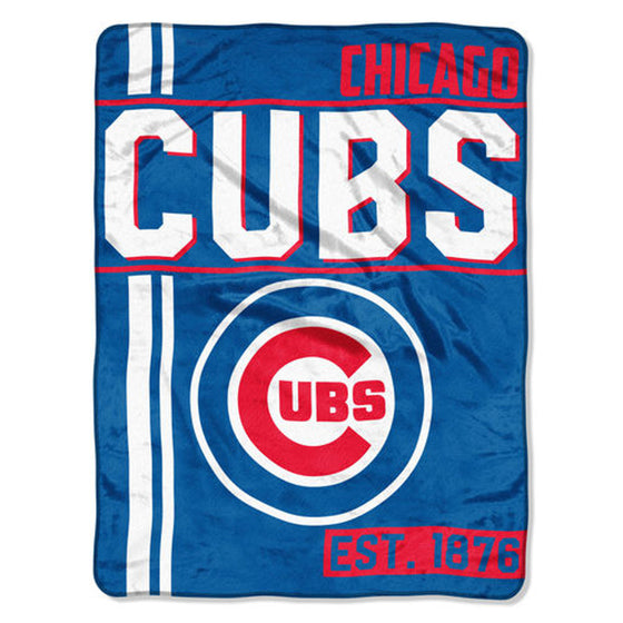 Chicago Cubs Blanket 46x60 Raschel Structure Design Rolled (CDG)