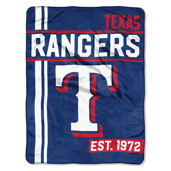 Texas Rangers Blanket 46x60 Micro Raschel Walk Off Design Rolled - Special Order