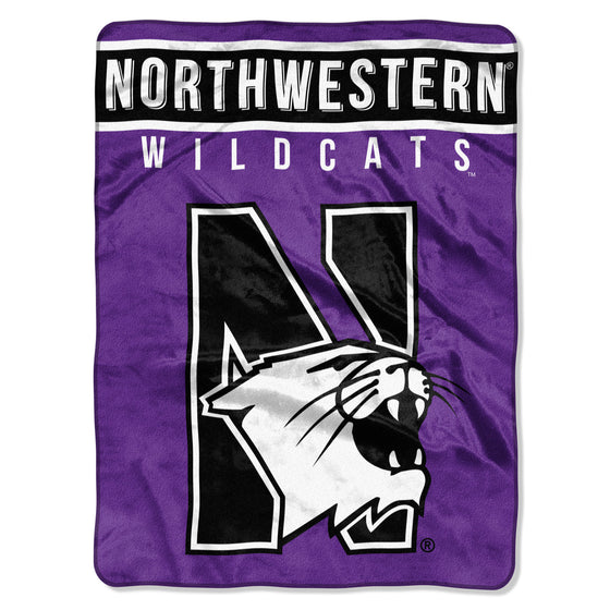 Northwestern Wildcats Blanket 60x80 Raschel Basic Design Special Order (CDG)