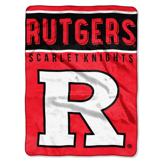 Rutgers Scarlet Knights Blanket 60x80 Raschel Basic Design Special Order (CDG)