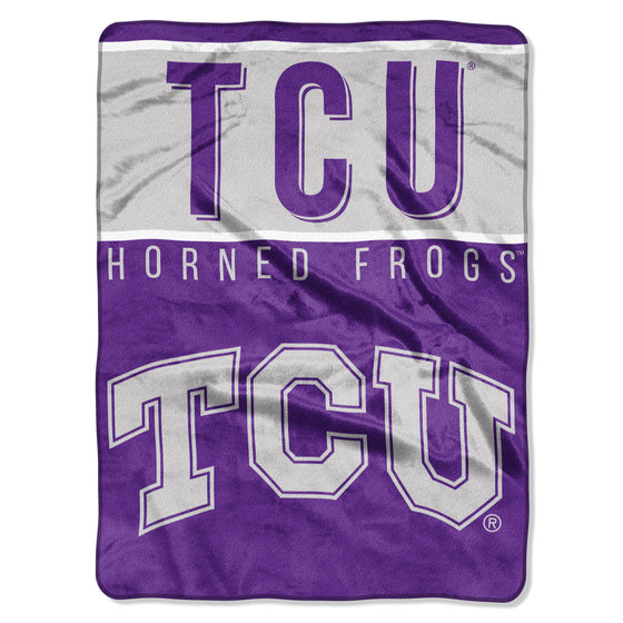 TCU Horned Frogs Blanket 60x80 Raschel Basic Design Special Order (CDG)