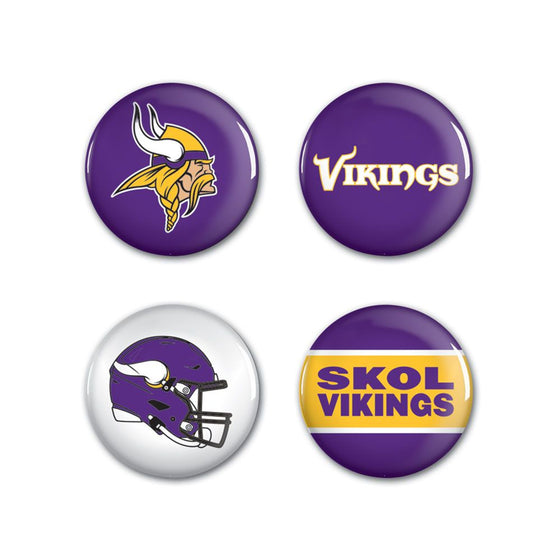 Minnesota Vikings Buttons 4 Pack