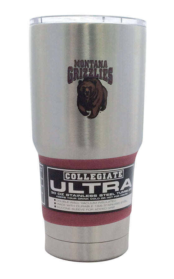 Montana Grizzlies Travel Tumbler 30oz Silver CO