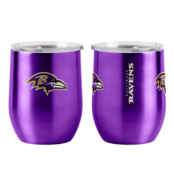 Baltimore Ravens Travel Tumbler 16oz Stainless Steel Curved