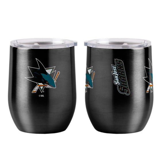 San Jose Sharks Travel Tumbler 16oz Ultra Curved Beverage Special Order