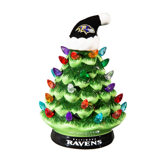 8" LED Ceramic Christmas Tree, Baltimore Ravens