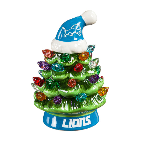 4" Mini LED Tabletop Christmas Tree, Detroit Lions