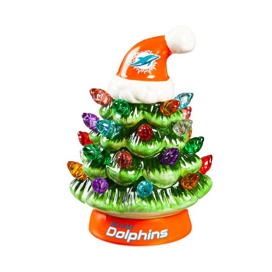 4" Mini LED Tabletop Christmas Tree, Miami Dolphins