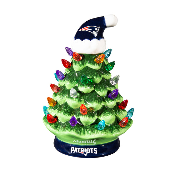 8" LED Ceramic Christmas Tree, New England Patriots - 757 Sports Collectibles