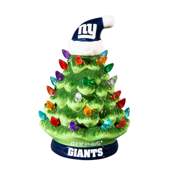 8" LED Ceramic Christmas Tree, New York Giants - 757 Sports Collectibles