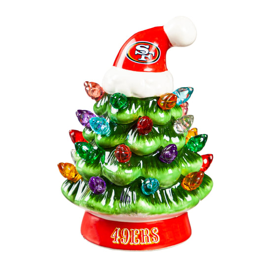 4" Mini LED Tabletop Christmas Tree, San Francisco 49ers