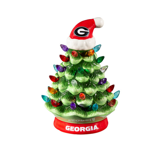 8" LED Ceramic Christmas Tree, University of Georgia - 757 Sports Collectibles