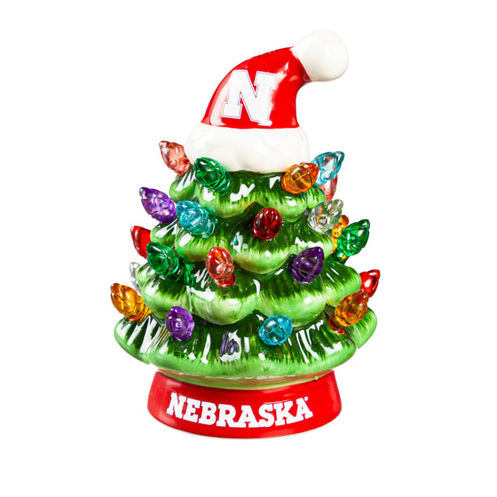 Nebraska Cornhuskers Christmas Tree 4 Inch LED Tabletop