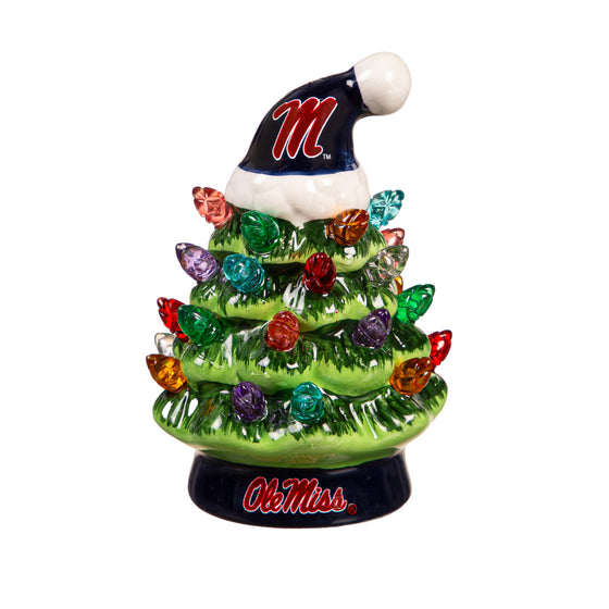 Mississippi Rebels Christmas Tree 4 Inch LED Tabletop