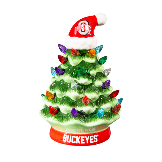 8" LED Ceramic Christmas Tree, Ohio State University - 757 Sports Collectibles