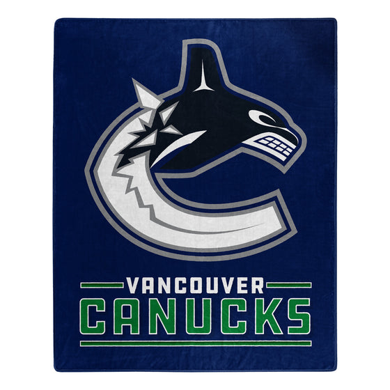 Vancouver Canucks Blanket 50x60 Raschel Interference Design - Special Order