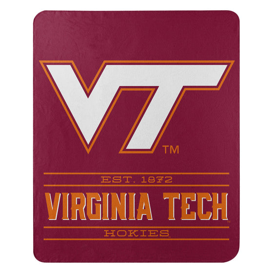 Virginia Tech Hokies Blanket 50x60 Fleece Control Design