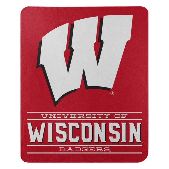 Wisconsin Badgers Blanket 50x60 Fleece Control Design Special Order