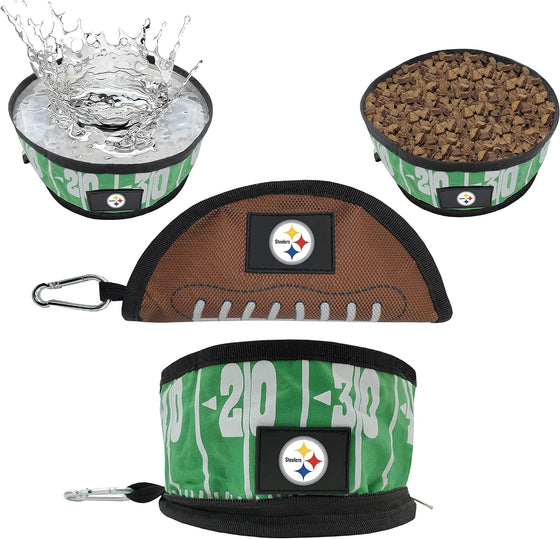 Pittsburgh Steelers Collapsible Pet Bowl by Pet First