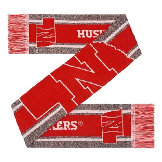 Nebraska Cornhuskers Scarf Big Logo Wordmark Gray