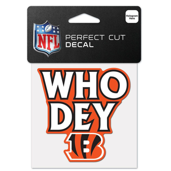 Cincinnati Bengals Decal 4x4 Perfect Cut Color Slogan - Special Order