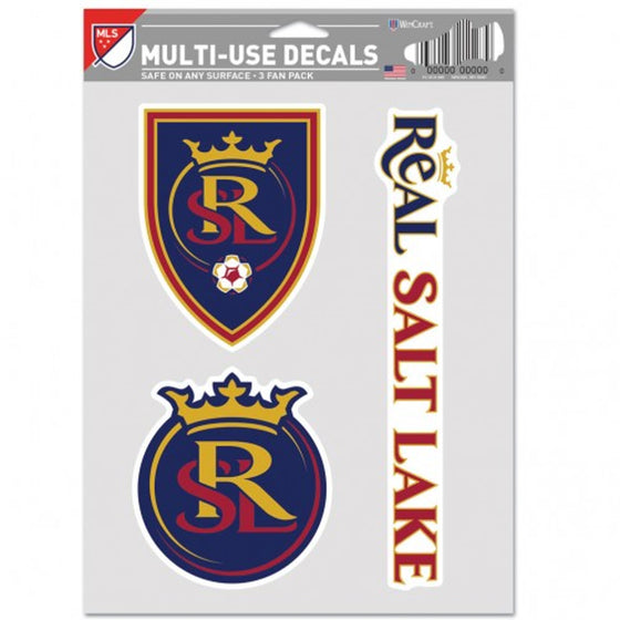 Real Salt Lake Decal Multi Use Fan 3 Pack Special Order