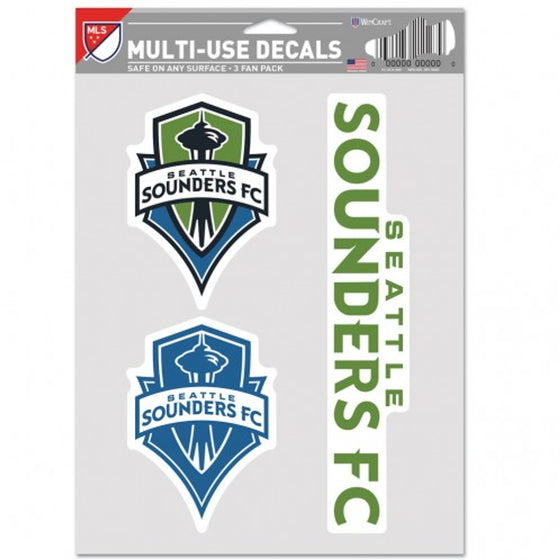 Seattle Sounders FC Decal Multi Use Fan 3 Pack Special Order