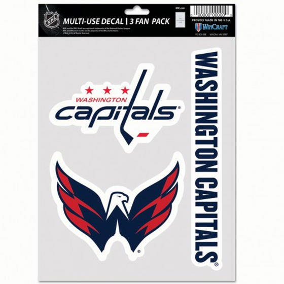 Washington Capitals Decal Multi Use Fan 3 Pack