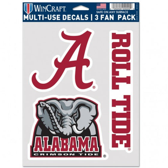 Alabama Crimson Tide Decal Multi Use Fan 3 Pack Special Order