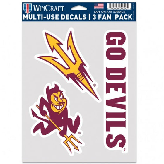 Arizona State Sun Devils Decal Multi Use Fan 3 Pack Special Order