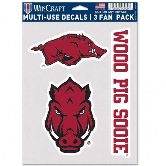 Arkansas Razorbacks Decal Multi Use Fan 3 Pack Special Order