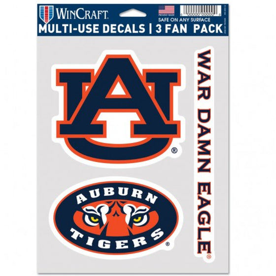 Auburn Tigers Decal Multi Use Fan 3 Pack Special Order