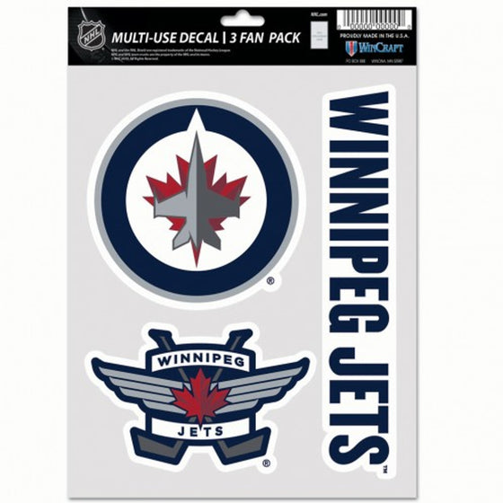 Winnipeg Jets Decal Multi Use Fan 3 Pack Special Order