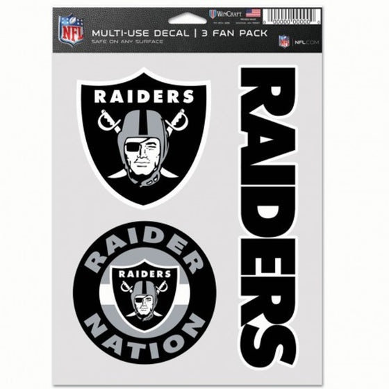 Las Vegas Raiders Decal Multi Use Fan 3 Pack